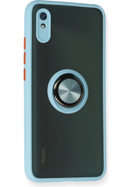 MYT09 Xiaomi Redmi 9A Kılıf Montreal Yüzüklü Silikon Kapak - Buz Mavi fiyatları