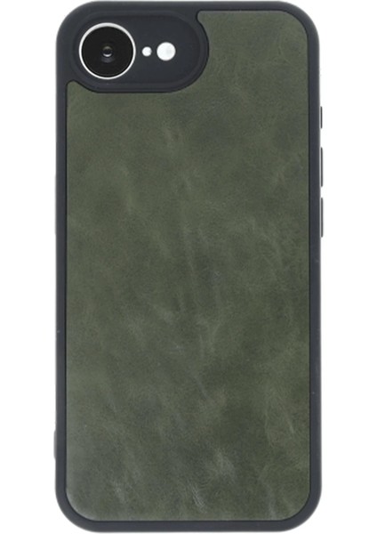MYT09 iPhone 16E Kılıf Aras Deri Kapak - Koyu Yeşil