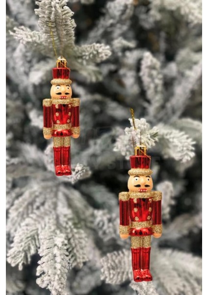 Parlak Kırmızı Yılbaşı Süsü, Fındıkkıran Dekor, Noel Ağacı Için Parlak Figür