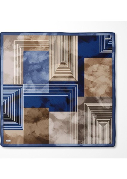 Geometrik Desen Twill Ipek EŞARP-0941 Lacivert fiyatları