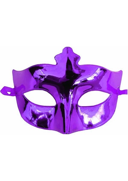 Mor Renk Kostüm Partisi Ekstra Parlak Balo Maskesi 15X10 cm