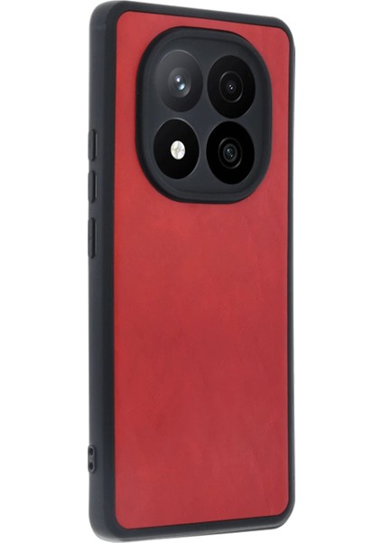MYT09 Xiaomi Redmi Note 14 Pro 5g Kılıf Aras Deri Kapak - Kırmızı