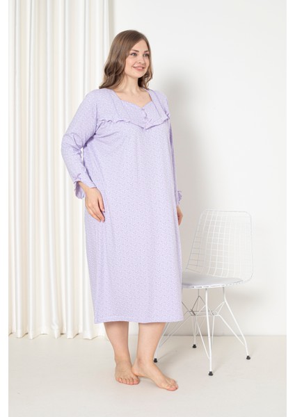 %100 Pamuklu Mevsimlik Uzun Kol Penye Büyük Beden Anne Gecelik 180 fiyatları