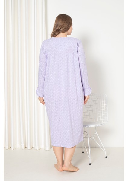 %100 Pamuklu Mevsimlik Uzun Kol Penye Büyük Beden Anne Gecelik 180 indirimleri