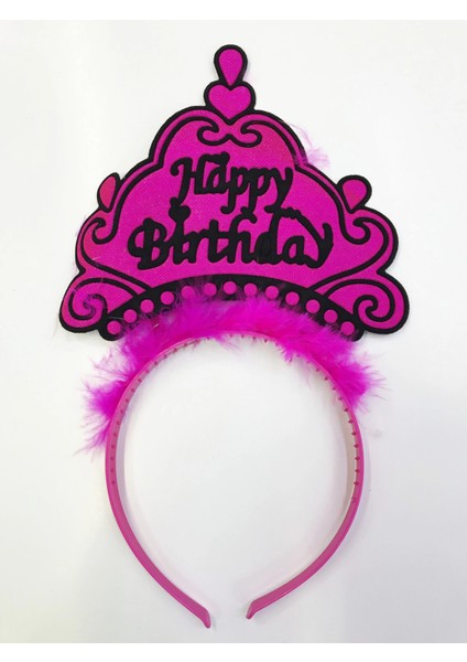 Happy Birthday Yazılı Neon Renk Taç 12 Adet fırsatları