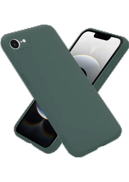 MYT09 iPhone 16E Kılıf Nano Içi Kadife Silikon - Koyu Yeşil
