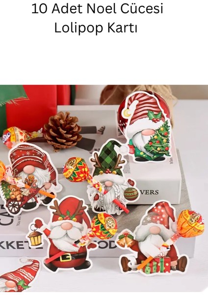 Noel Temalı Lolipop Kartları, Çocuklar Için Eğlenceli Hediye Seti modelleri