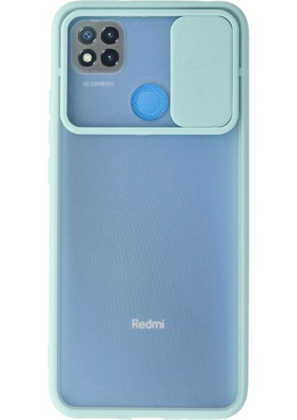 MYT09 Xiaomi Redmi 9c Kılıf Palm Buzlu Kamera Sürgülü Silikon - Turkuaz