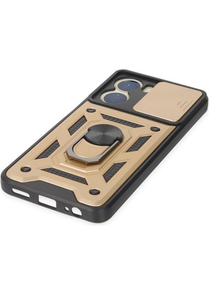 MYT09 Vivo Y16 Kılıf Pars Lens Yüzüklü Silikon - Gold fırsatları