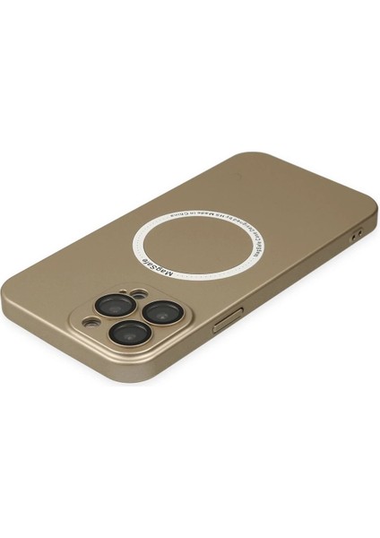 MYT09 iPhone 14 Pro Max Kılıf Jack Magneticsafe Lens Silikon - Gold