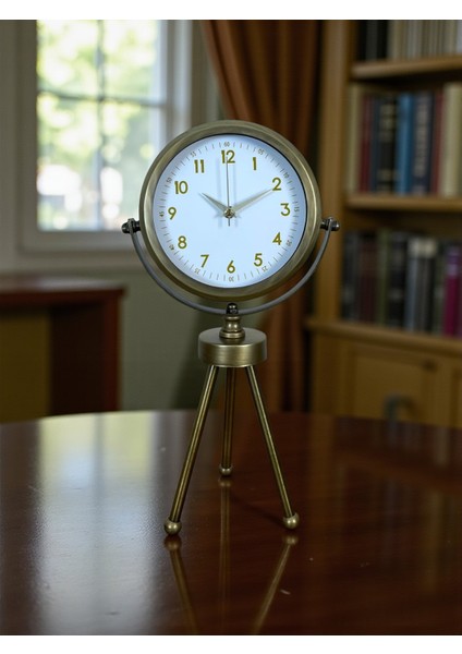 Eskitme Vintage Üç Ayaklı Masa Saati
