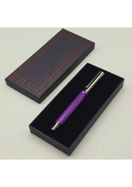 Kutulu Mor Metal Roller Kalem