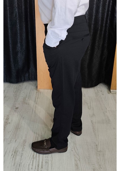 Bayaygun 0510 Nokta Desenli Dar Kesim Pantolon _siyah