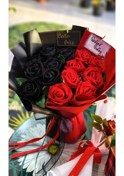 Senden Önce Senden Sonra Kadife Gül Buketi Özel Gün Hediyesi