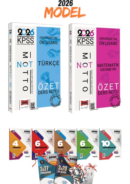 2026 Kpss Gygk Yargı Yayınları Türkçe Matematik Özet Ders Notları Seti ve 7li Branş Deneme