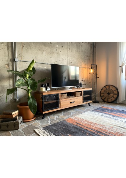 Style Doğal Ahşap Çekmeceli Tv Ünitesi - 120CM fiyatları