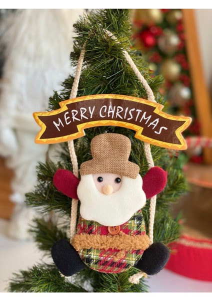 Kırmızı Noel Baba Dekorasyonu, Kapı ve Duvar Süsü, Şık ve Renkli Yeni Yıl Sevinci