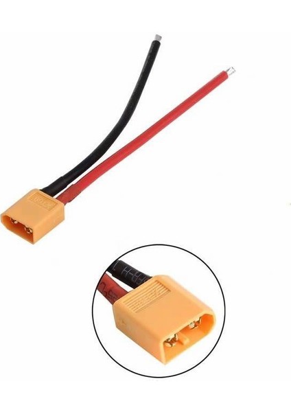 XT60 Erkek Lipo Pil Şarj Kablosu 15 cm 2,5mm Siaf Silikon Kablolu