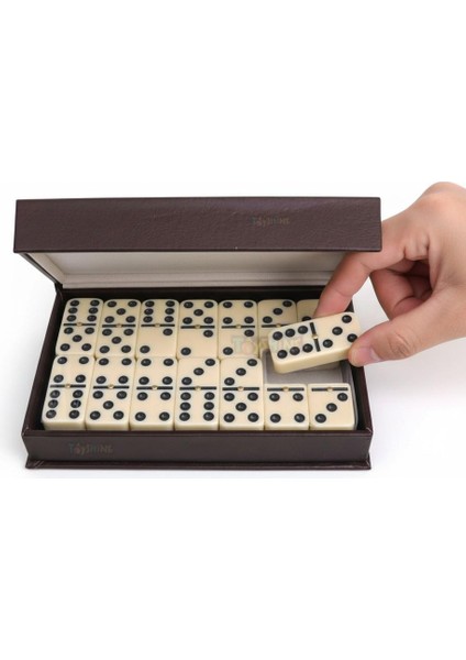 Lüks Deri Kutulu Premium Domino Seti 28 Parça Spinner’lı Çift 6 Taş – 2-4 Oyuncu Yeni Yıl Hediyesi B modelleri
