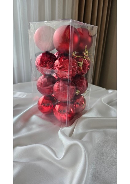 Kırmızı Noel Yılbaşı Topu 6 Cm. 16'lı Set, Şık ve Renkli Dekorasyon Detayı fırsatları
