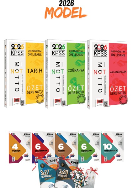 2026 Kpss Gygk Yargı Yayınları Tarih Coğrafya Vatandaşlık Özet Ders Notları Seti ve 7li Branş Deneme