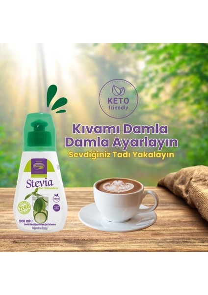 Stevia Sıvı Tatlandırıcı 200 ml ( Stevia Bazlı ) fırsatları