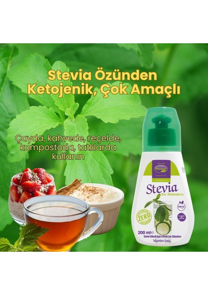Stevia Sıvı Tatlandırıcı 200 ml ( Stevia Bazlı )