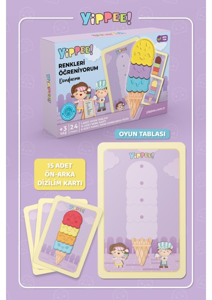 Renkleri Öğreniyorum - Dondurma Serisi | Renk Eşleştirmeli Eğitici Oyun Seti (24 Parça) modelleri