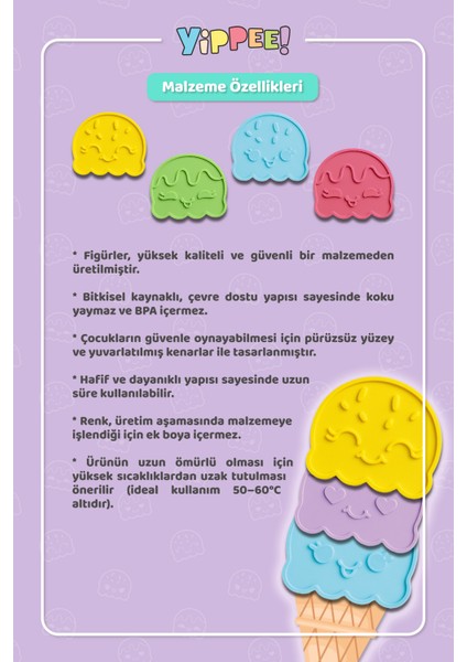 Renkleri Öğreniyorum - Dondurma Serisi | Renk Eşleştirmeli Eğitici Oyun Seti (24 Parça)