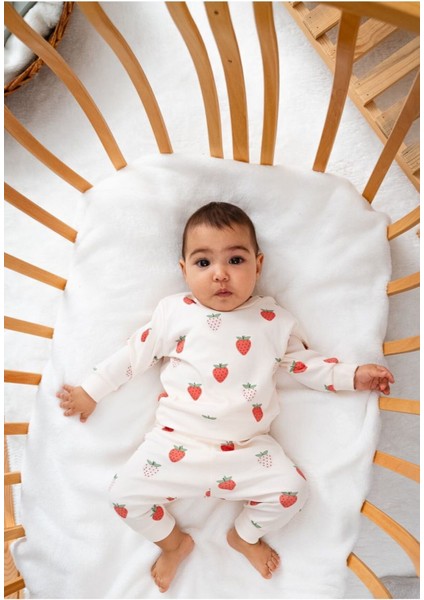 Çilek Baskı 3lü Bebek Takım fırsatları