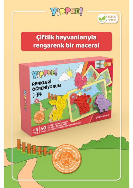 Renkleri Öğreniyorum Çiftlik Hayvanları - Renk Eşleştirme Eğitici Oyun Seti fiyatları