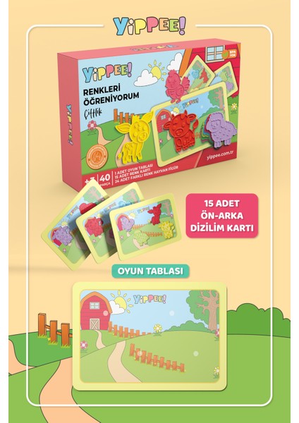 Renkleri Öğreniyorum Çiftlik Hayvanları - Renk Eşleştirme Eğitici Oyun Seti modelleri