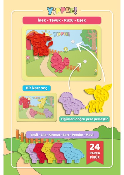 Renkleri Öğreniyorum Çiftlik Hayvanları - Renk Eşleştirme Eğitici Oyun Seti fırsatları