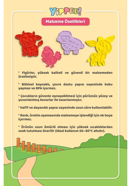 Renkleri Öğreniyorum Çiftlik Hayvanları - Renk Eşleştirme Eğitici Oyun Seti