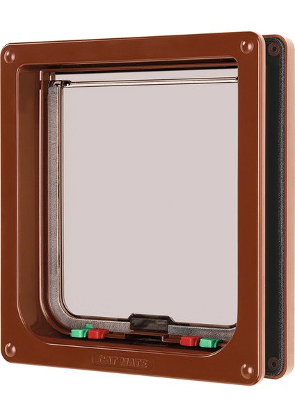 Mtxdpn Beeztees Catmate Kedi Kapısı, Büyük, Çift Yönlü, 4 Fonksiyonlu, Kahverengi, 23,5X25,2CM
