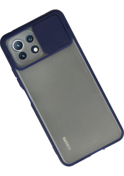 MYT09 Xiaomi Mi 11 Lite Kılıf Palm Buzlu Kamera Sürgülü Silikon - Lacivert fiyatları