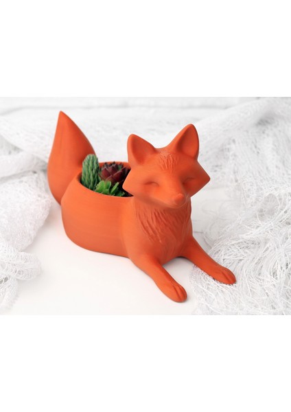 Tilki Şeklinde Dekoratif Saksı – Masaüstü ve Ev Dekoru
