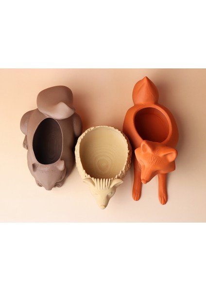 Tilki Şeklinde Dekoratif Saksı – Masaüstü ve Ev Dekoru