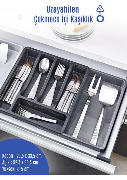 Uzayabilen Ayarlanabilir Pratik Çekmece Içi Kaşıklık