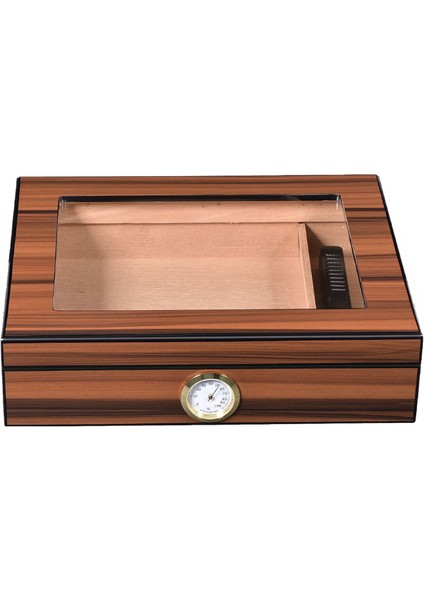 Cigarol Parlak Kahverengi Camlı Humidor Puro Kutusu RC09 fiyatları