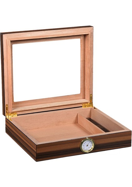 Cigarol Parlak Kahverengi Camlı Humidor Puro Kutusu RC09 fırsatları