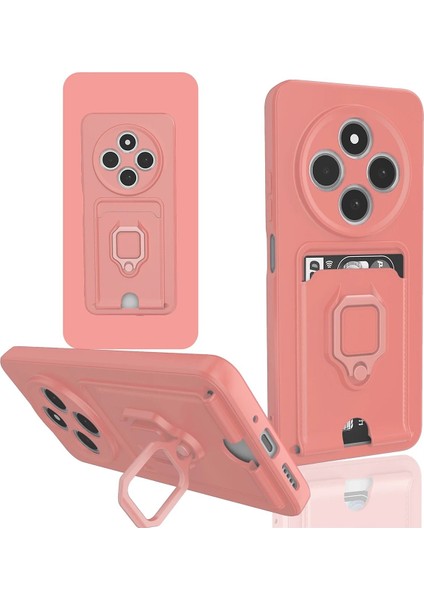 MYT09 Xiaomi Redmi 14C Kılıf Zuma Kartvizitli Yüzüklü Silikon - Pembe