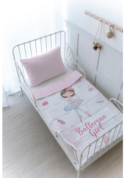 Baskılı Yorgan Seti (100x200 Cm) - Iconic Serisi - Beyaz Tütülü Balerin