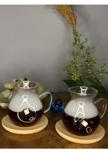 Zar Figürlü Kulplu Çay Bardak 2 Li Set fırsatları
