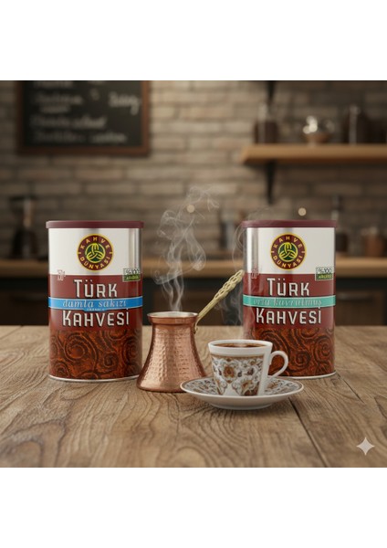 Damla Sakızı Türk Kahvesi Teneke 250GR x Türk Kahvesi Orta Kavrulmuş Öğüt. 250G Teneke