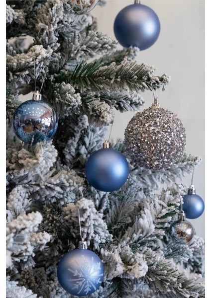 Yılbaşı Çam Ağacı Süsleri, 6’lı Mavi Toplar, 4 Cm, Yeni Yıl Dekorasyonu fiyatları