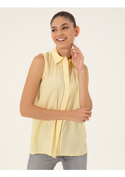 Kadın Sarı Regular Fit Kolsuz Bluz 50247281-VR044 fırsatları