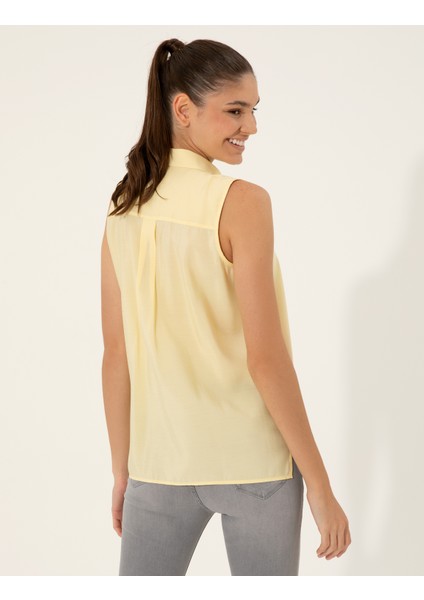 Kadın Sarı Regular Fit Kolsuz Bluz 50247281-VR044 indirimleri