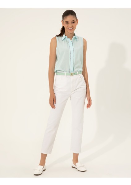 Kadın Mavi Regular Fit Kolsuz Bluz 50247281-VR007 modelleri