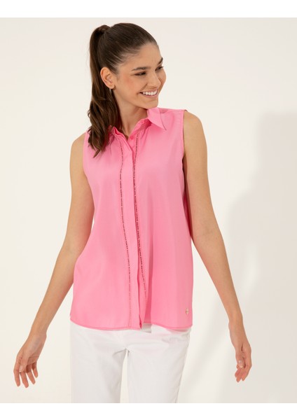 Kadın Pembe Regular Fit Kolsuz Bluz 50247281-VR023 fırsatları